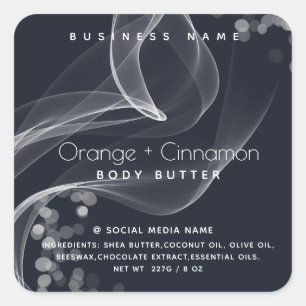 Simple wavy bokeh modern typography product square sticker