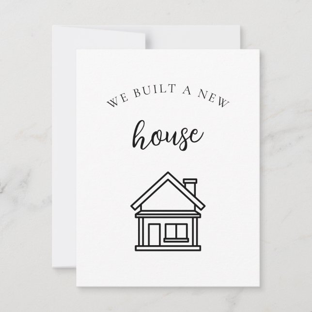 Simple We Built A New House We Moved Announcement (Front)