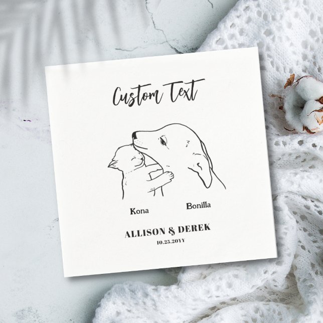 Simple We Do Too Dog Cat Wedding Pet Name Napkin (Creator Uploaded)