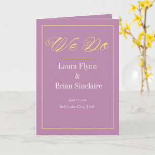 Simple "WE DO" Wedding Program
