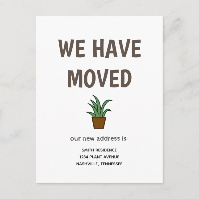 SIMPLE WE HAVE MOVED ANNOUNCEMENT POSTCARD (Front)