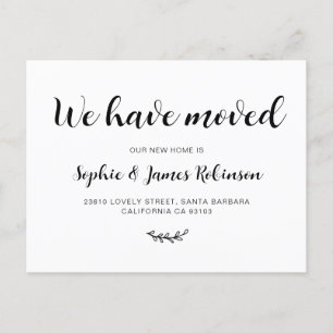 Simple We have Moved Script New Home Moving Announ Announcement Postcard