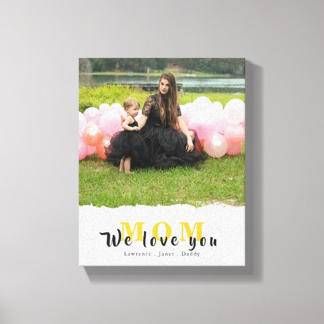 Simple We Love You Mom Photo Collage mother's day Canvas Print (Front)