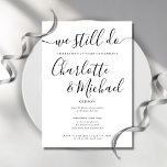 Simple We Still Do Script Vow Renewal Anniversary Invitation<br><div class="desc">Featuring signature style names,  this elegant vow renewal anniversary invitation can be personalized with your details in chic black typography. Designed by Thisisnotme©</div>