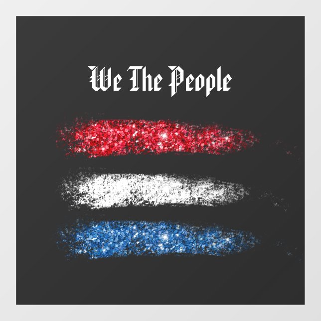 *~* Simple WE THE PEOPLE -  American Flag  Modern  Window Cling (Sheet)
