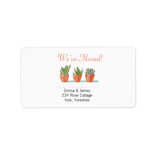 Simple We’ve Moved Orange New Home Address Label