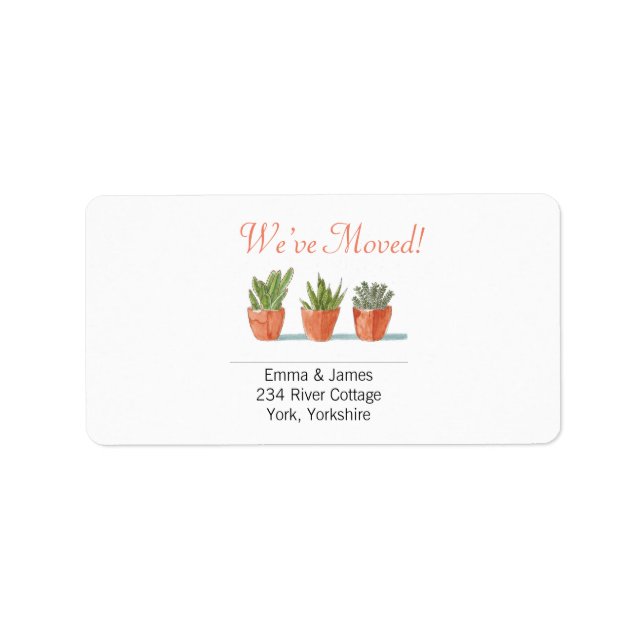Simple We’ve Moved Orange New Home Address Label (Front)