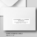 Simple wedding 24 guests address labels<br><div class="desc">Personalized simple minimal individual wedding guests' address labels (24 recipients) for invitation mailings,  with trendy modern minimalist typography in formal classic black and white.       The size of one label is cca 4.2 x 1.7 inches for a 14 x 14 inches sheet (Extra-Large)</div>