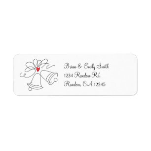 Simple wedding bells custom return address labels