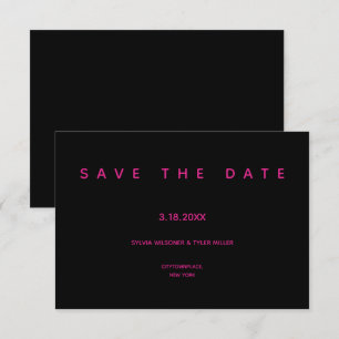 Simple Wedding Black Minimalist Save The Date