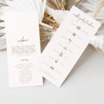 Simple Wedding Ceremony Program & Day Timeline<br><div class="desc">Design features an handwritten font and modern minimalist design. To change details, click «Personalize». To move the text or change the size, front, or colour, click «Click to customize further» It. You can attach a guest card in the upper part of the wedding program. Designed to coordinate with for the...</div>