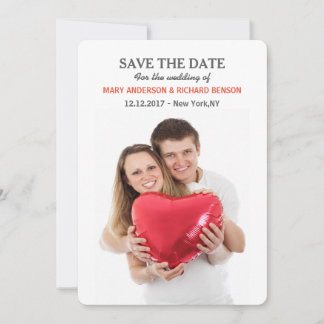 Simple Wedding Custom Photo Save the Date