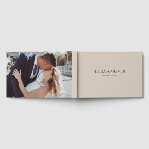 Simple Wedding Guest Book, Linen Wedding Guest  Book