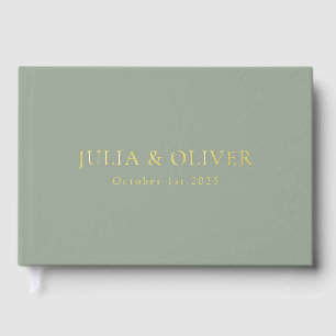 Simple Wedding Guest Book, Linen Wedding Guest  Fo Book
