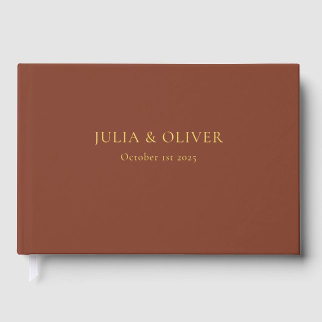 Simple Wedding Guest Book, Linen Wedding Guest  Fo Guest Book (Front)