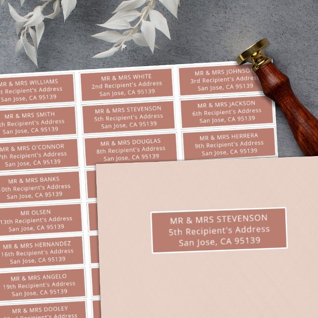 Simple wedding guests address 27 recipients labels (Creator Uploaded)
