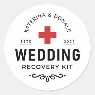  Simple Wedding Hangover Recovery Kit Classic Roun Classic Round Sticker