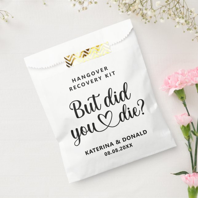 Simple Wedding Hangover Recovery Kit  Favour Bag (Sealed)