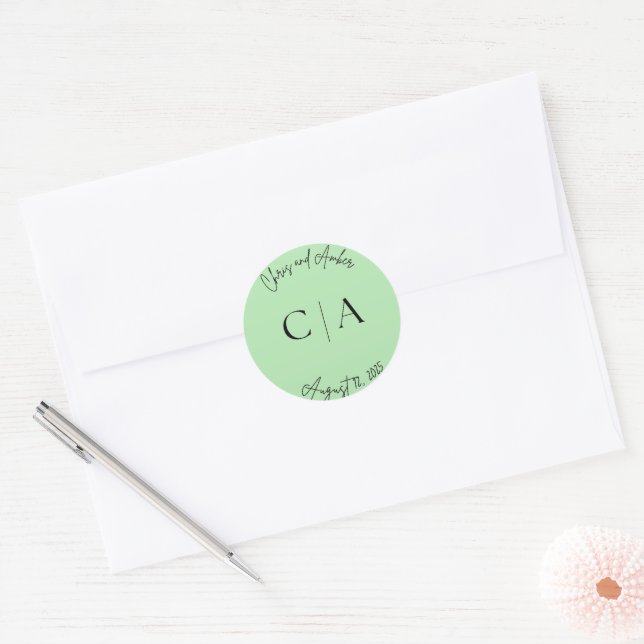 Simple Wedding Initial Sticker  (Envelope)