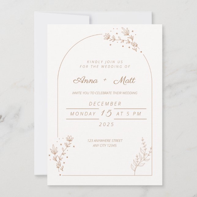 Simple wedding invitation  (Front)