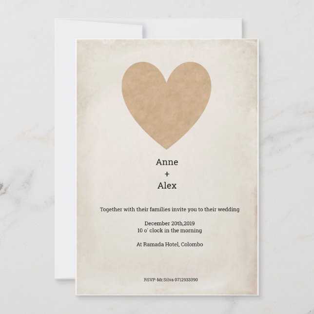 Simple wedding invitation (Front)