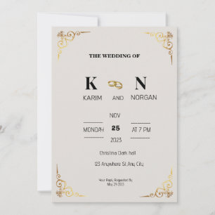 SIMPLE WEDDING INVITATION cream
