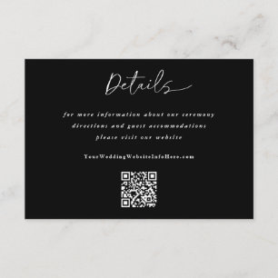 Simple Wedding Modern Handwriting Details QR Code Enclosure Card