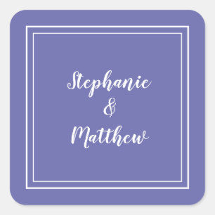 Simple Wedding Modern Periwinkle Blue Thank You Square Sticker