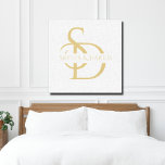 Simple Wedding Monogram Personalized With Name Canvas Print<br><div class="desc">Celebrate your special day with the White and Gold Simple Wedding Monogram Personalized With Name Canvas Print. This stunning piece of wall art is designed to add a touch of elegance and personalization to any home. Featuring a chic white and gold colour scheme, this canvas print showcases your custom monogram...</div>