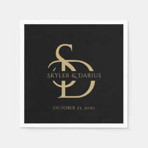 Simple Wedding Monogram Personalized With Name Napkin