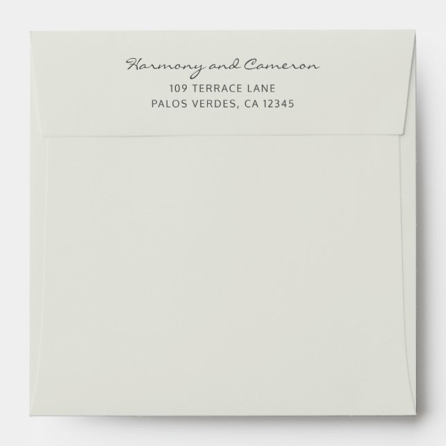 Simple Wedding Neutral Beige Elegant Envelope (Back (Top Flap))