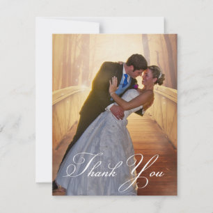 Simple Wedding Photo Add Your Greeting Thank You Card