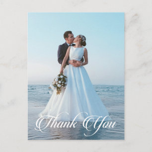 Simple Wedding Photo Add Your Greeting Thank You Postcard