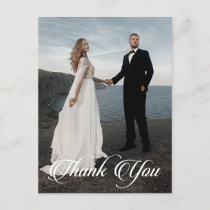 Simple Wedding Photo Add Your Greeting Thank You Postcard