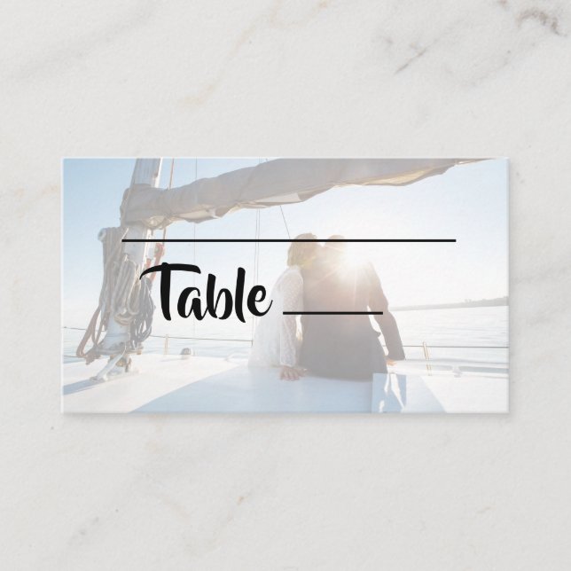 Simple Wedding Photo Place Card (Front)