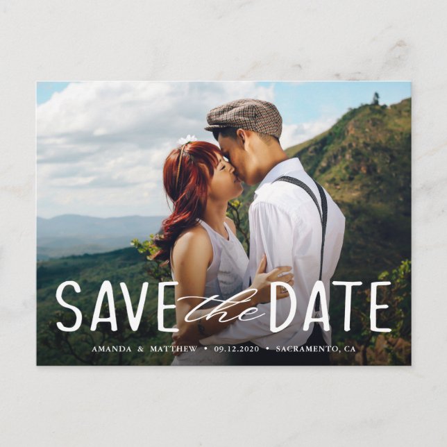 Simple Wedding Photo Postcard (Front)
