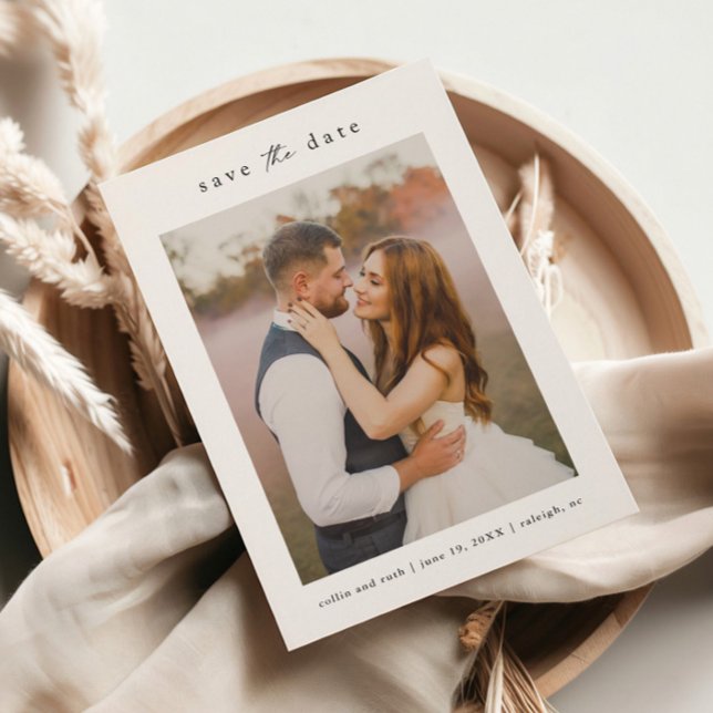 Simple Wedding Photo  Save The Date (Simple wedding photo save the date with QR code.)