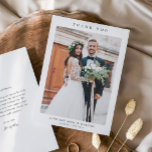 Simple Wedding Photo Thank You Card<br><div class="desc">Simple Wedding Photo Thank You Card with minimal typography and photo on the front. The back has additional details.</div>