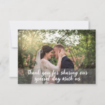 Simple Wedding Photo Thank you Card