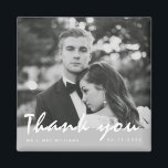 Simple Wedding Photo Thank You Favour Magnet<br><div class="desc">These modern wedding photo thank you favour magnets were designed for your black and white wedding photo. Customize with your photo, names and wedding date and mail to family and friends. A great way to say thank you and to give them a keepsake from your wedding they will cherish for...</div>