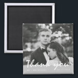 Simple Wedding Photo Thank You Favour Magnet<br><div class="desc">These modern wedding photo thank you favour magnets were designed for your black and white wedding photo. Customize with your photo, names and wedding date and mail to family and friends. A great way to say thank you and to give them a keepsake from your wedding they will cherish for...</div>