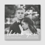 Simple Wedding Photo Thank You Favour Magnet<br><div class="desc">These modern wedding photo thank you favour magnets were designed for your black and white wedding photo. Customize with your photo, names and wedding date and mail to family and friends. A great way to say thank you and to give them a keepsake from your wedding they will cherish for...</div>