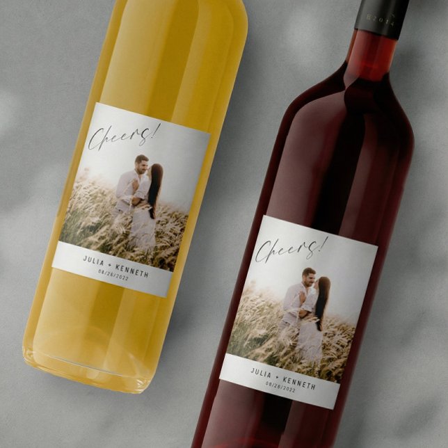 Simple Wedding Photo Wine Label (Creator Uploaded)