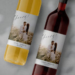 Simple Wedding Photo Wine Label<br><div class="desc">Lovely wedding wine label featuring couple's picture and "Cheers" handwritten signage. It can be easily personalized by adding your photograph,  names and the date. Matching products available in my store Wowweds.</div>