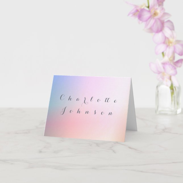 Simple Wedding Pink Lilac Ombre Name Place Card (Orchid)