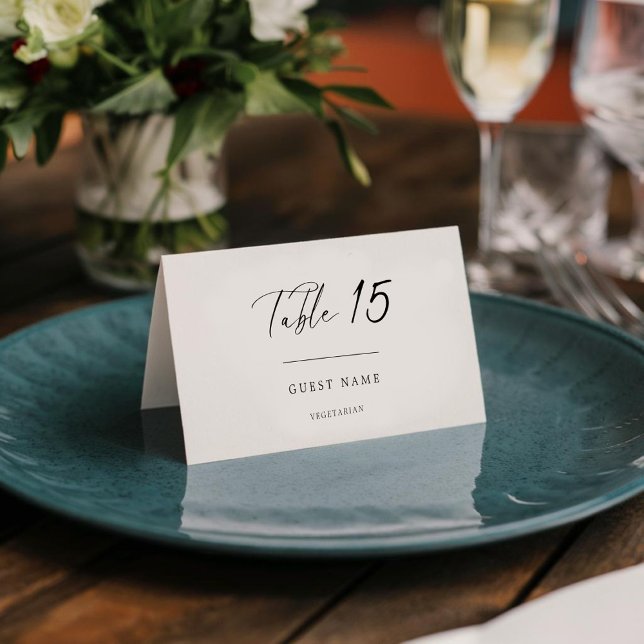Simple Wedding Place Card With Menu & Meal Choice (Creator Uploaded)