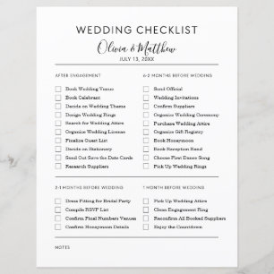 Simple Wedding Planner Checklist Personalized 