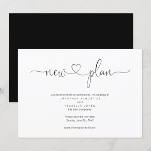 Simple Wedding Postponement Announcement