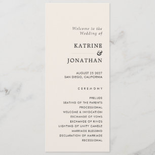 Simple  Wedding Program