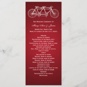 Simple Wedding Program Tandem Bike Red